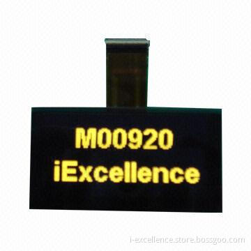 OLED Custom Display Module with Yellow Color, Wide Temperature Range and SPI IIC Interface